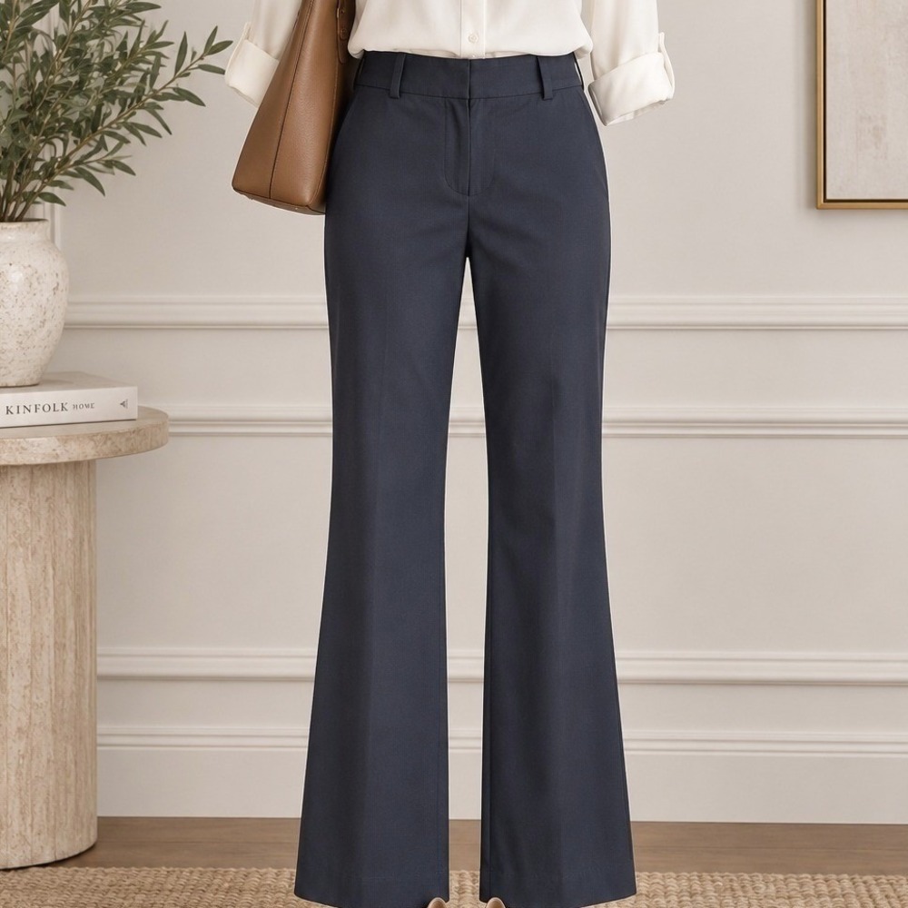 Ann Taylor Wide Leg Pants Charcoal Gray Dress Pants Office Cotton Viscose size 2